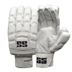 SS Millennium Pro White Batting Gloves pair - Sialkot Cricket Kits