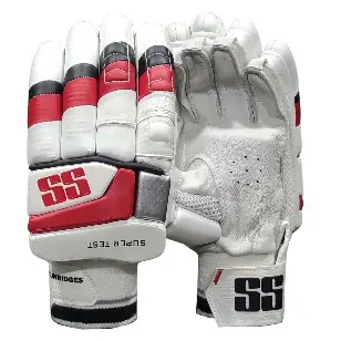 SS Red Premium Super Test Batting Gloves pair - Sialkot Cricket Kits