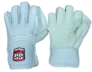 SS White Youth Wicket Keeping Gloves pair - Sialkot Cricket Kits